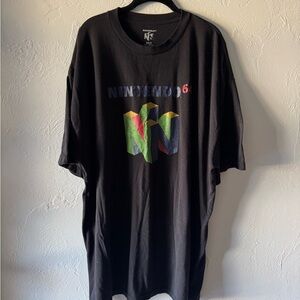 Nintendo Black Tee with Colorful Logo